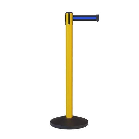 MONTOUR LINE Stanchion Belt Barrier Yellow Post 13ft.Black/Bl HL Belt MS630-YW-BBH-130